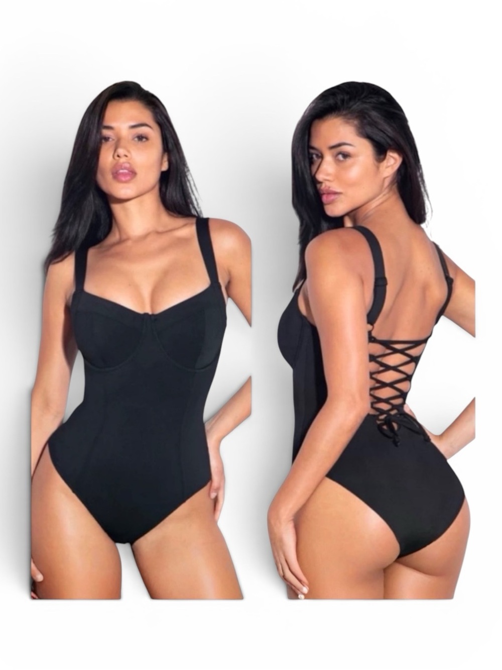 NWOT TA3 LIFTY Sculpting One-Piece Swimsuit Black S Reg/Long HI Cup | Ret $188